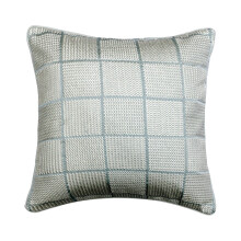 HomeCentric Pudebetræk med Lynlås, Dekorativ Blå 14x14 tommer (35x35 cm) Pakke med 2, Jacquard Silkebroderet Pudebetræk, Chevron