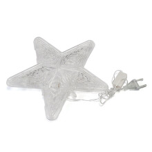 Estrella para la cima del árbol de Navidad con 30 luces blancas cálidas, estrella navideña grande enchufable para el árbol, compatible con