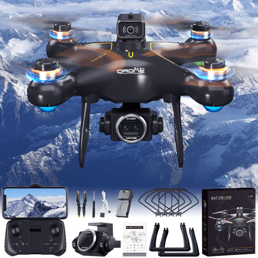 Viflosae FPV Drone with HD Camera, Brushless Motor, LED Lights, Altitude Hold & Obstacle Avoidance - 2.4G RC Quadcopter