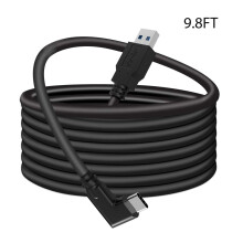 Yhteensopiva Oculus Quest2:n kanssa, VR-kuulokkeiden kaapeli Quest2/Quest1:lle, USB 3.0A - C - nopea tiedonsiirto- ja latausjohto pelitietokoneelle