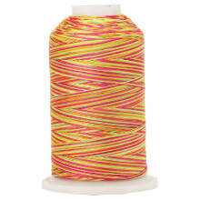 Variegated 100% Cotton Thread 600M by Threadart - Color 7734 - Rainbow Brights - 40/3wt - 22 Colors Available