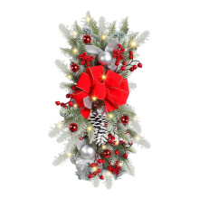 Guirlanda decorativa de escada sem fio, pré-iluminada, compatível com Yakbaofuo, para porta de entrada, parede, janela, decoração de Natal