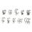 Ψεύτικο Piercing Helix, 10 τεμάχια σκουλαρίκια-κρίκος χωρίς τρύπα, ασημί 1