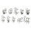 Ψεύτικο Piercing Helix, 10 τεμάχια σκουλαρίκια-κρίκος χωρίς τρύπα, ασημί 2