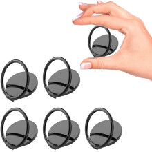 OBOSOE 5 Pieces 360 Degree Rotation Metal Mobile Finger Holder Smartphone Holder for Phone Tablet Universal