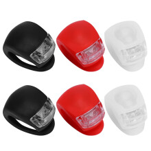 Soilse Rothar Mizh6pcs Silicone Solas Rabhaidh LED Tosaigh Cúil Uiscedhíonach Splanc Rothar Gabhálais Rothar (Dearg/Dubh/Bán An ceann2 phíosa)