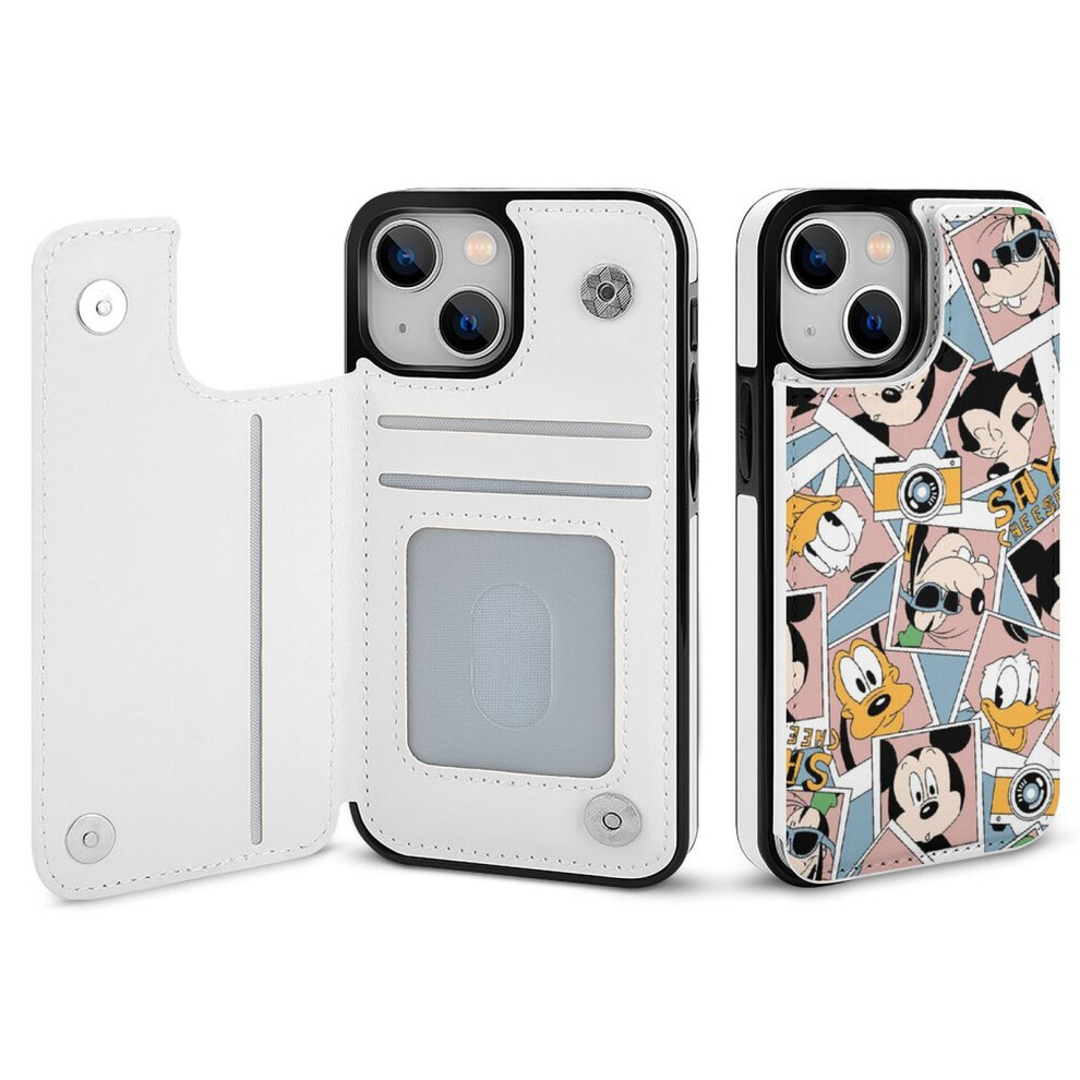 Mickey Mouse Wallet Case Compatible With Iphone 14, Pu Leather Folio With Card Holder, Kickstand & Magnetic Clasp 9773935124752