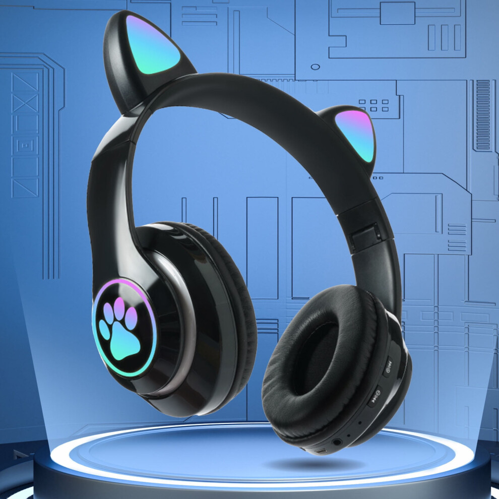 Kabnic Bluetooth 5.3 Over-Ear Headphones, Cute Cat Ears Design, Deep Bass, Memory Foam, Compatible With All Devices 9773935124585