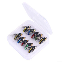 Fly Fishing Lures 10 Pack with Waterproof Box, Realistic Insect Trout Flies for Freshwater and Saltwater