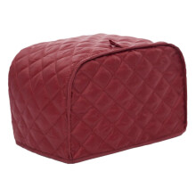 Red Toaster Cover Dustproof Washable Polyester Cotton for Kitchen Fits 2 Slice and Long Slot