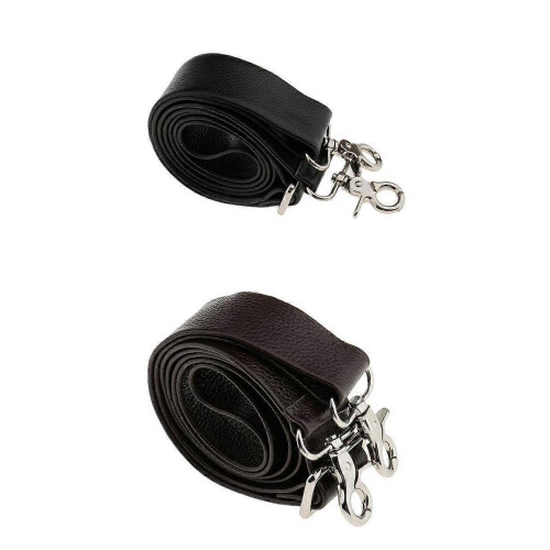 2 Pieces Mens Leather Replacement Bag Accessories Handle Strap