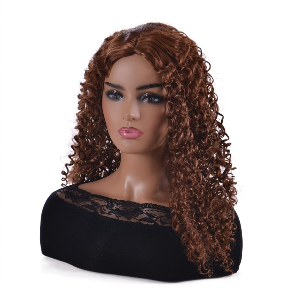 Unisex 60Cm Synthetic Wig With Bangs African Curl Multicolor Long Curly Wig For Women Breathable Cap