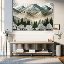 Ambesonne Mandala Tapestry, Dreamy Astronomy Lotus with Space Details, Boho Fabric Wall Hanging Decor for Bedroom Living Room Dorm, 45" x 30", Pale