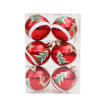 Christmas Balls Ornaments 2.36" Red & Gold Shatterproof Glittering Baubles for Xmas Tree, Holiday Party Decor
