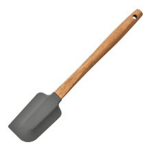 Xubond Kitchen Essentials, Spatola in silicone con manico rotondo in legno, raschietto per mescolare, set di utensili da cucina per dolci e torte,