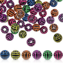 Mizh 100 Stück Volleyball-Perlen zum Armbandbasteln, DIY-Volleyball-Perlen-Schmuck, DIY-Acryl-Sportperlen
