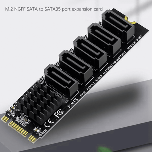 3X M.2NGFF B-Key SATA Change Κάρτα επέκτασης 5 θυρών Κάρτα επέκτασης 6Gbps JM575Chipset 2