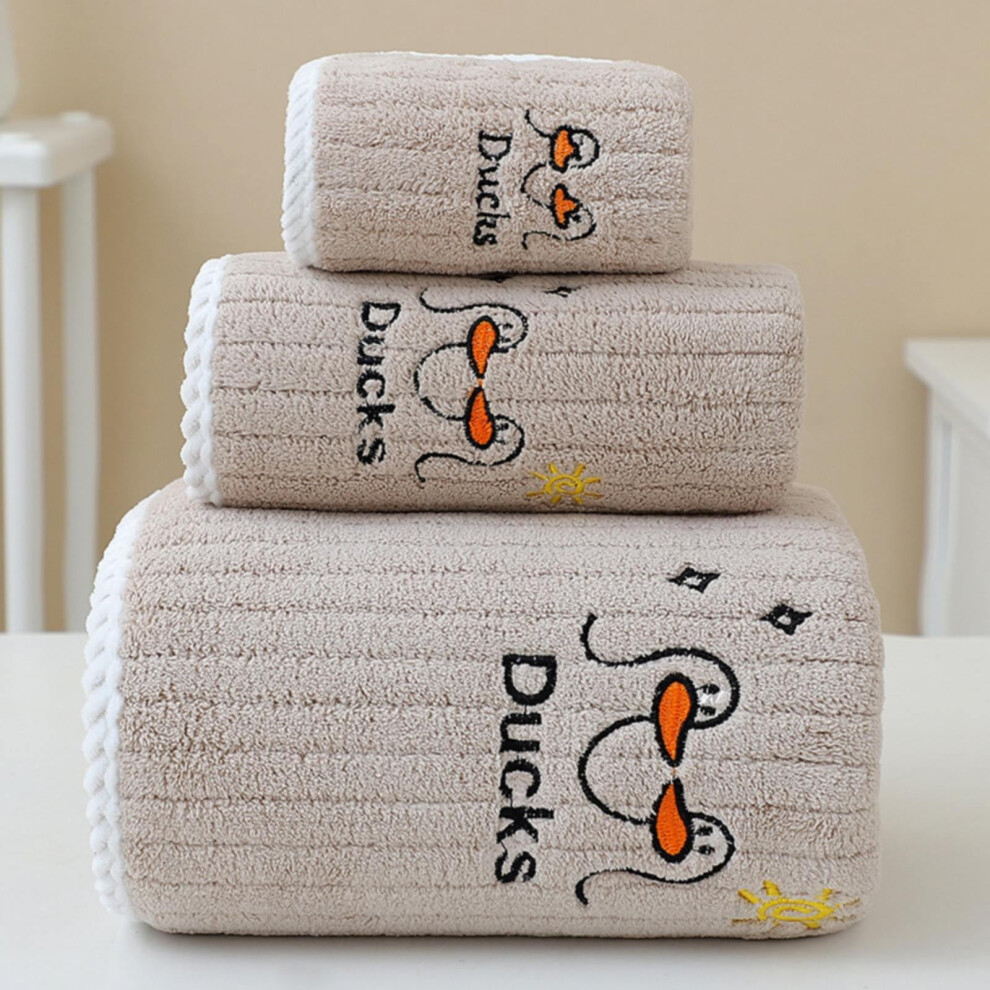 Winysinsoft Children's Towel 25*50Cm, 35*75Cm Face & Hair Towel, 70*140Cm Bath Towel, Water Absorbent Coral Velvet Orange