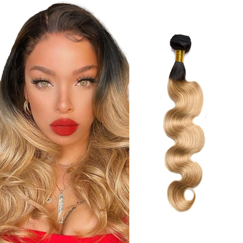 Unisex Brazilian Body Wave Wig 1B27 Human Hair Bundles 150 Density Glueless Honey Blonde Virgin Hair