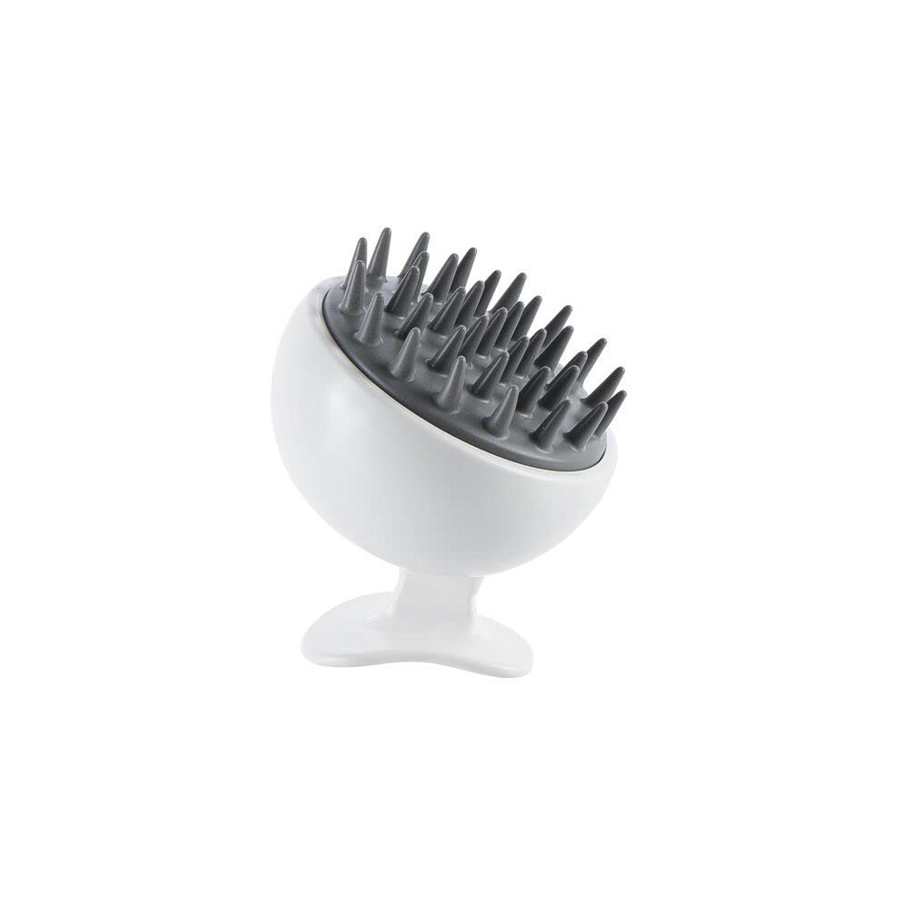 White Scalp Massager Brush For Shampooing With Gentle Stimulation And Ergonomic Grip Â
