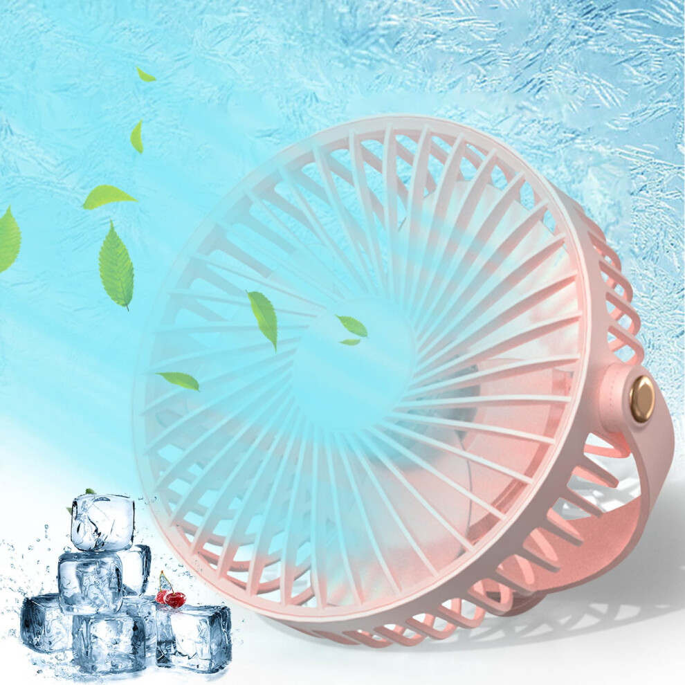 Ozmmyan Portable Mini Fan 5 Speeds, Night Light, 360 Rotation, Rechargeable, Quiet - Compatible With Home, Bedroom 9482726585596