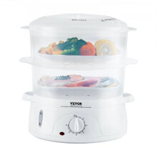 7.4Qt Electric Food Steamer, 800W with 2-Tier Trays, 60-Min Timer, Auto Shut-Off, Boil Dry Protection, compatible with vegetable cooking