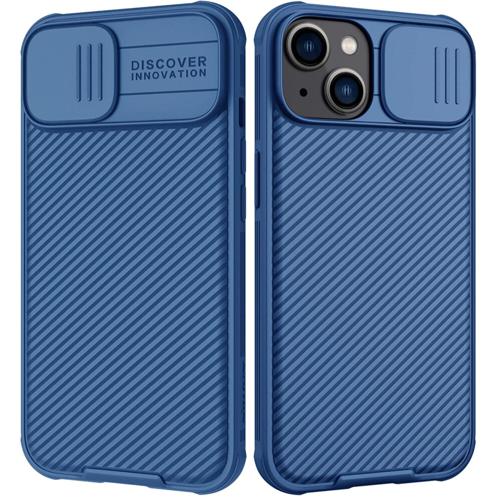 Camshield Slide Camera Cover Case For Iphone 14 Plus 6.7", Anti-Scratch Hard Pc & Tpu Slim Shockproof Protective Phone Case - Blue 9482726587378