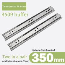 Three Link Drawer Tracks Full Extension Drawer Slides Side Mount Ball Bearing