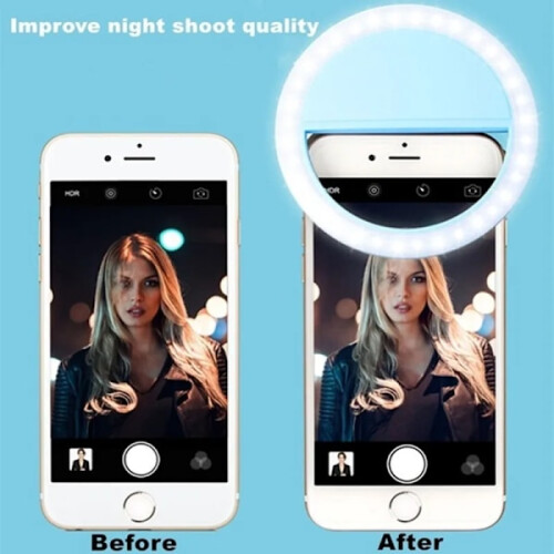 Φωτιστικό Selfie με κλιπ για smartphone LED με δακτύλιο, λευκό 2