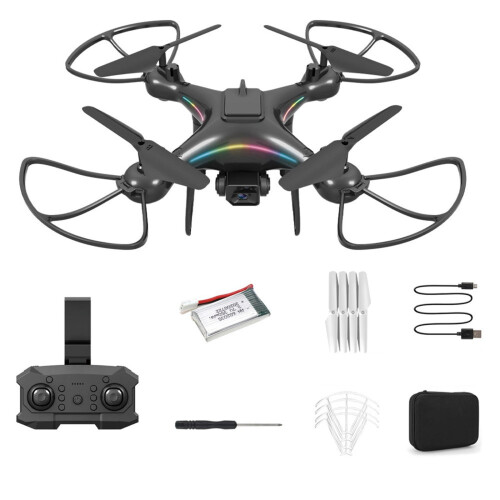 Zeceouar Drone με Κάμερα Νέος Τύπος Drone με Χρωματιστά Φώτα και Φακό Σταθερού Ύψους