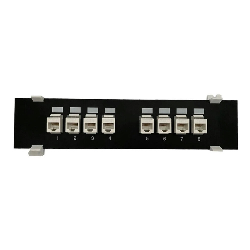 For 8-Port Cat6 Network Patch Panel With Wall Mount Bracket Rj45 Insert Gigabit Lan Coupler Plug Frame 9773935130449
