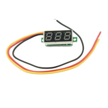 Miniaturowy woltomierz cyfrowy DC0-100V, panel LED, 3-cyfrowy, z 3 przewodami, czerwony