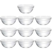 10 kleine Glasschüsseln, stapelbar, zum Vorbereiten, für Salate, Desserts und Puddings