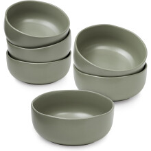 Sheffield Home Stoneware Cereal Bowls Set of 6, 28oz, Dishwasher & Microwave Safe – Sage