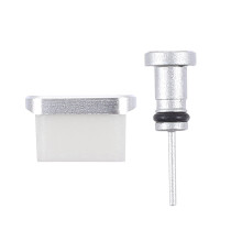 Tapón antipolvo - Puerto de carga para teléfono, tipo metal PVC a prueba de polvo, 2 pares