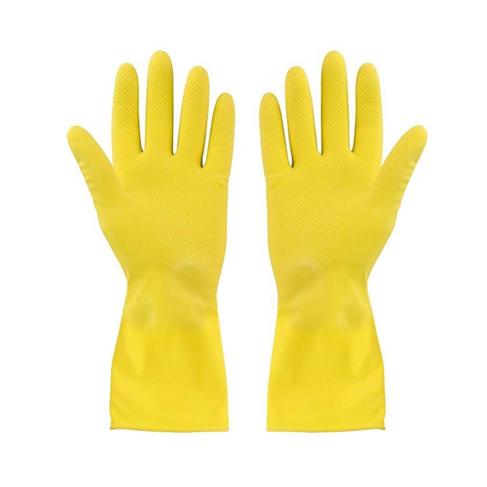 Yellow [Brand Clearance!]Xinhuaya 1Pair Household Dish-Washing Washing Clothes Rubber Gloves