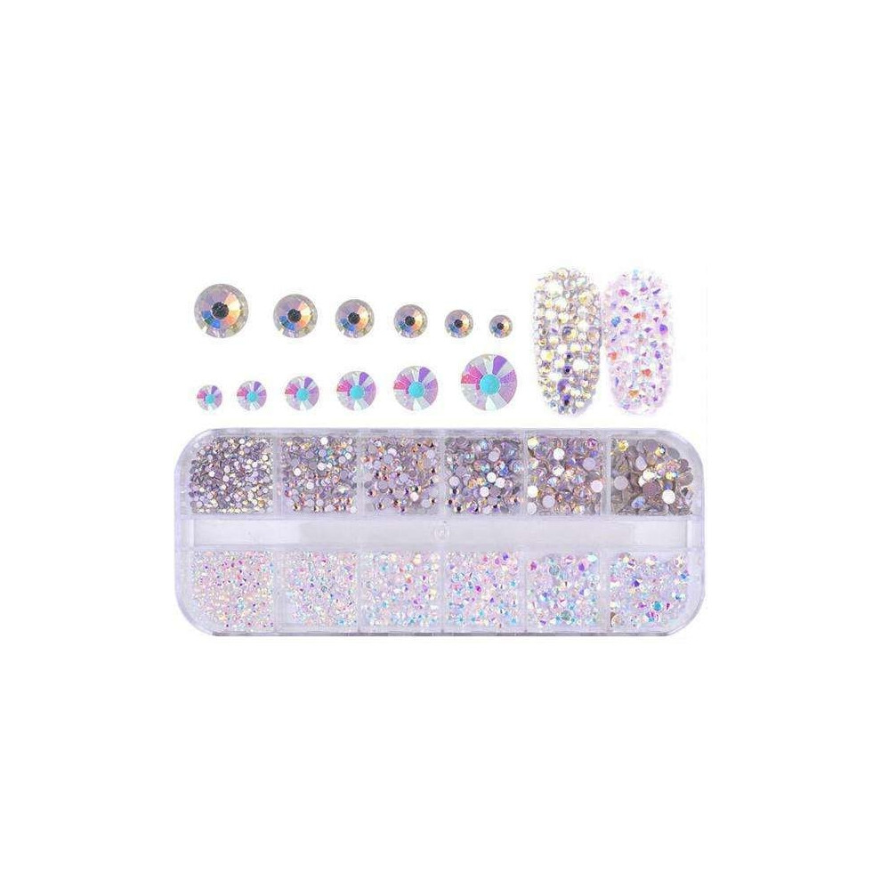 1440pcs Rhinestone in different sizes in box - Nail decorations multicolor