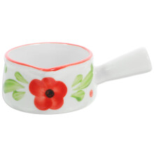 Ceramic Milk Jug with Handle for Sauce and Cream, Smooth EasyClean Mini Pitcher for Kitchen and Restaurant Use