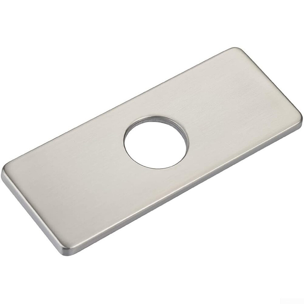 304 Stainless Steel Faucet Hole Cover Deck Plate For Bathroom Sink, Light Gray Gasket Fits Most Singlehole Faucets 9099447229403