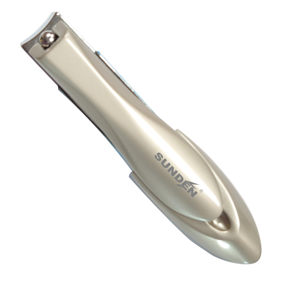 Silver Nail Clippers With Catcher And File, Stainless Steel Toenail Clippers For Thick Nails Men Women