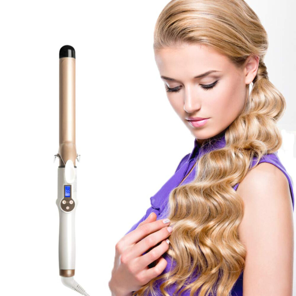 19mm Ceramic Curling Iron with Tourmaline, Dual Voltage, AntiScald Tip for Long and Short Hair