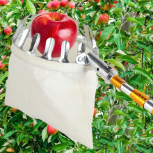 Fruit Picker Pole with Adjustable Telescopic Length and Wide Basket for Orchard Harvesting 6m