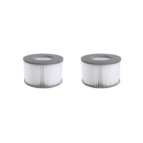 Inflatable Hot Tub Spa Pool Filter Cartridge Replacement 2 Pack for Indoor Outdoor Use (White)