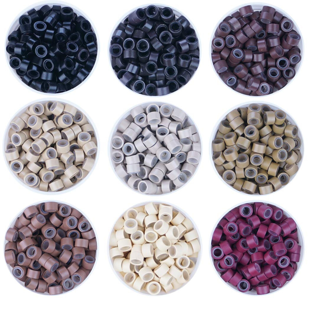 Unisex Micro Beads For Hair Extensions Silicone Lined Micro Rings For I Tip Stick Tip 13 Blonde 1000Pcs