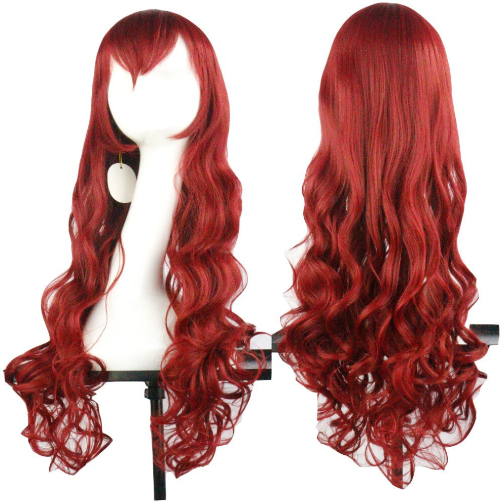 Unisex 31 Inch Colorful Long Curly Cosplay Wig For Women Girls With Cap And Comb T1557