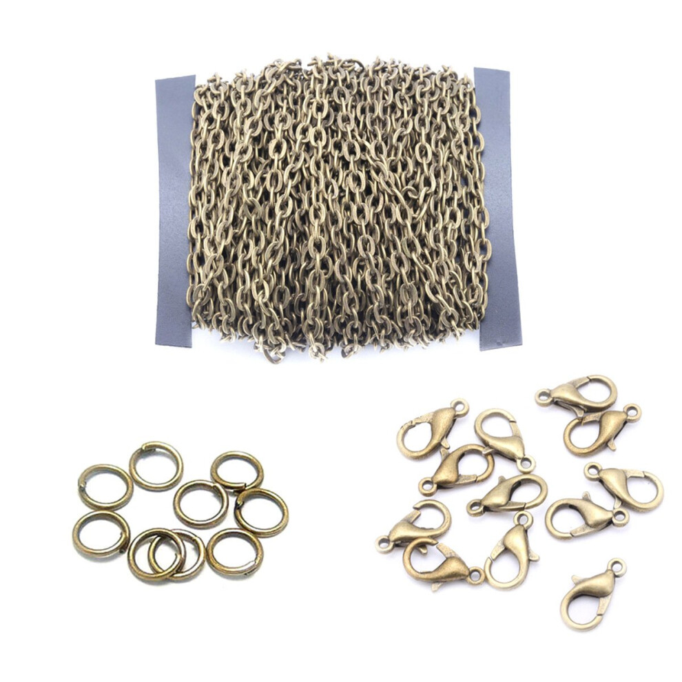Bronze Cable Link Chain 39Ft With Jump Rings And Lobster Clasps For Diy Necklace Bracelet Making 9099447222039