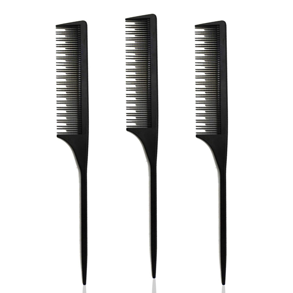 Hair Comb Set Carbon Fiber Heat Resistant Anti Static Tail Combs for Styling and Root Lifting