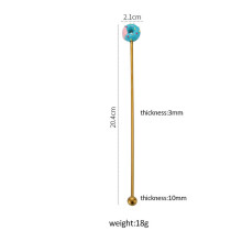 Zonghan Mickey Donuts Cute Long Handle Coffee Stirring Stick 304 Stainless Steel Swizzle Stick Juice Stirring Spoon Donut gold