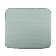 Microfiber Dish Drying Mat 16x18 Inch Green, Absorbent Reversible Kitchen Counter Drain Pad, Compatible with Drainer Rack