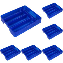 Silverware Drawer Tray Holder, 5-Compartment Cutlery Storage Box for Flatware, Utensils, Chopsticks, Spoon Organizer (6PCS)